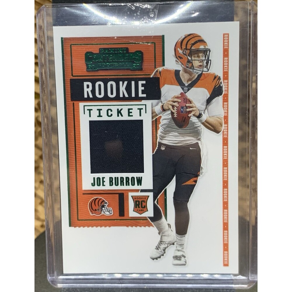 Joe Burrow 2020 Contenders Rookie Ticket Jersey Photo Variant GREEN Parallel RC